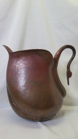 CURATED COLLECTION OF JOSEPH RODANO: HAND HAMMERED SWAN THEMED COPPER VESSEL, SIGNED, MADE IN ITALY