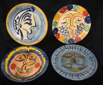 CURATED COLLECTION OF JOSEPH RODANO: SET OF 4 MEXICAN FACE PLATES, SIGNED
