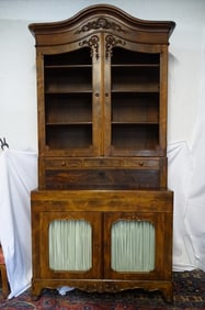 AMERICAN ROCOCO REVIVAL MAHOGANY SECRETARY BOOKCASE