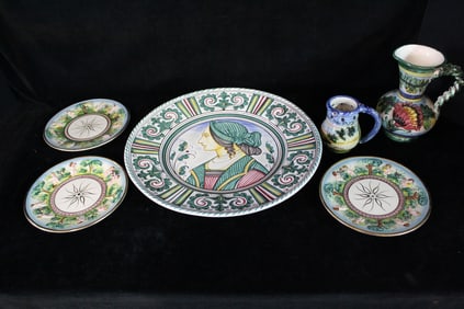 ESTATE OF DENNIS P. RODANO SR.: GROUP OF ITALIAN PAINTED PORCELAIN INC. CAPODIMONTE