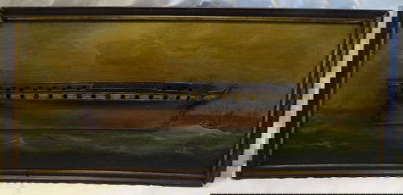 C1900 ENGLISH FRAMED AND MOUNTED HALF HULL