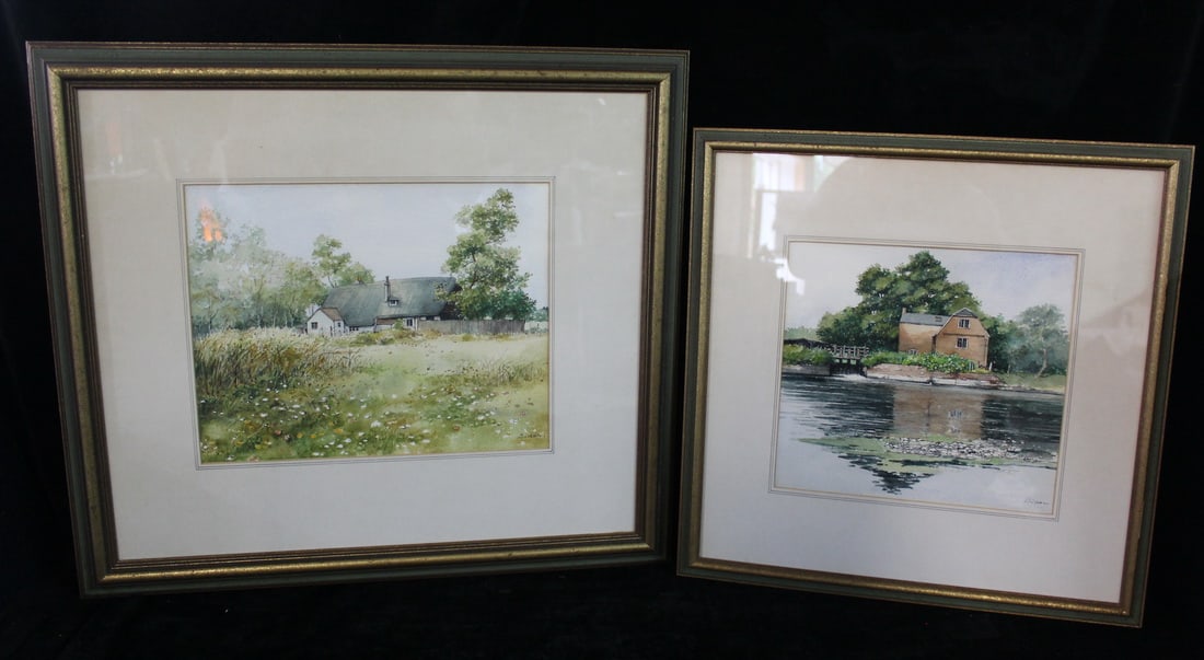 CURATED COLLECTION OF JOSEPH RODANO: LOT OF TWO WATERCOLOR SKETCHES BY ARTIST PAUL BISSON (1 of 9)