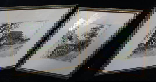 CURATED COLLECTION OF JOSEPH RODANO:  LOT OF TWO WATERCOLOR SKETCHES BY ARTIST PAUL BISSON (2