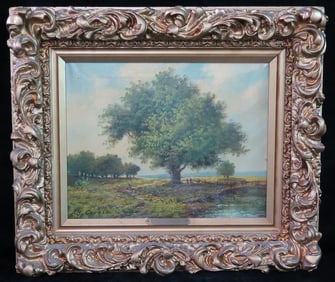 ADAPTATION OF WORK BY JEAN BAPTISTE COROT, OIL ON CANVAS LANDSCAPE