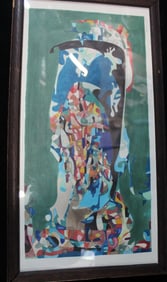 MIGUEL BETANCOURT (ECUADOR, BORN 1958) INK AND GOUACHE ABSTRACT ON PAPER