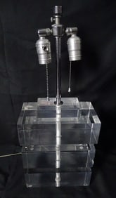 MID CENTURY STACKED BLOCK LUCITE LAMP