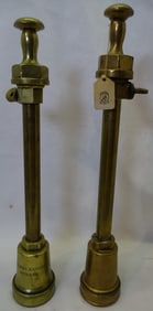 (2) SOLID BRASS ANTIQUE GANG PLANK FINIALS W/CHRISTIES PROVENANCE 20" HIGH TALLEST