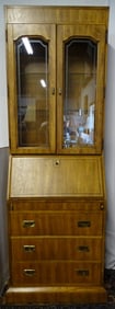 VINTAGE SECRETARY WITH BOOKCASE TOP BY NATIONAL MT. AIRY