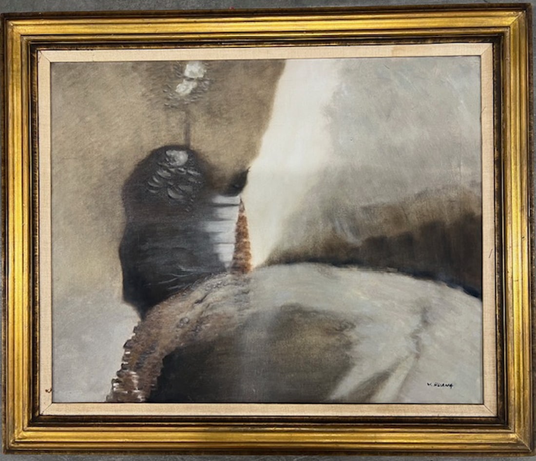 MODERN ABSTRACT OIL ON CANVAS SIGNED BY W. HUANG (1 of 8)