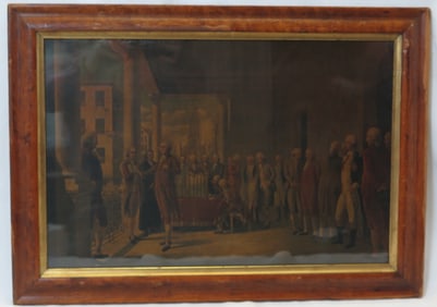 HISTORICAL PRINT OF GEORGE WASHINGTON AT HIS INAGURATION IN NEW YORK
