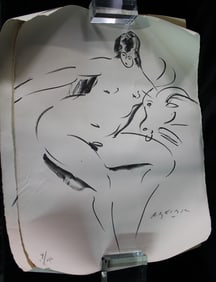 REUBEN NAKIAN (AMERICAN, 1897-1986) LITHO PENCIL SIGNED/NUMBERED, NYMPH AND GOAT, LEDA AND THE SWAN,