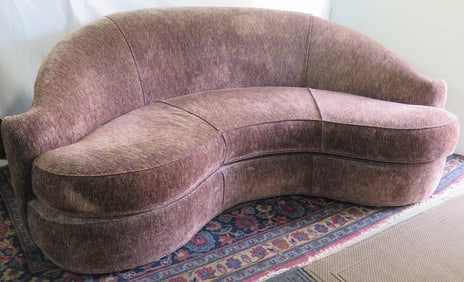 SWAIM MISSONI INSPIRED SERPENTINE/CURVED SETTEE, DOWN FILLED, VERY COMFORTABLE