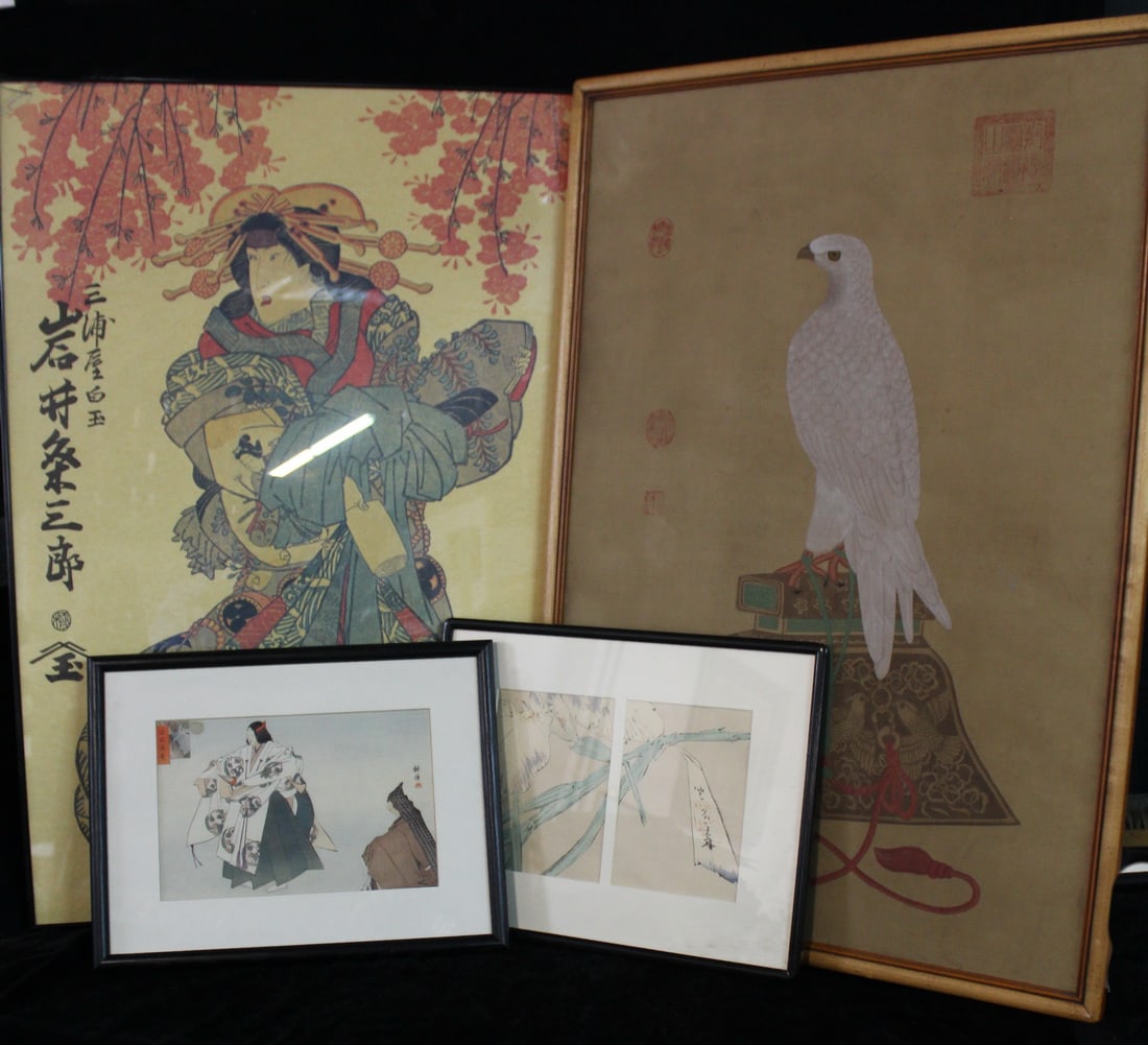 TWO OVERSIZED WOODBLOCK PRINTS & TWO OTHER PRINTS (1 of 20)