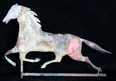 19TH CENTURY ZINC AND COPPER HORSE WEATHERVANE