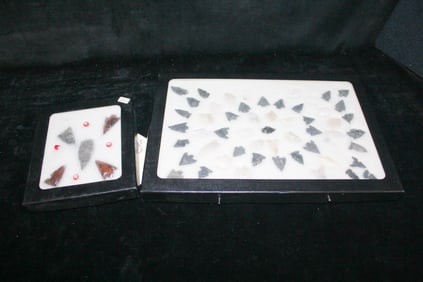 COLLECTION OF TWO FRAMED NATIVE AMERICAN ARROWHEAD GROUPS