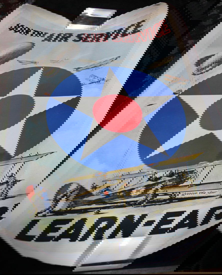 "JOIN THE AIR SERVICE" WW1 POSTER, CHRISTIE'S PROVENANCE, MOUNTED ON CANVAS (ORIGINAL, PRINTED 1917) (1 of 9)