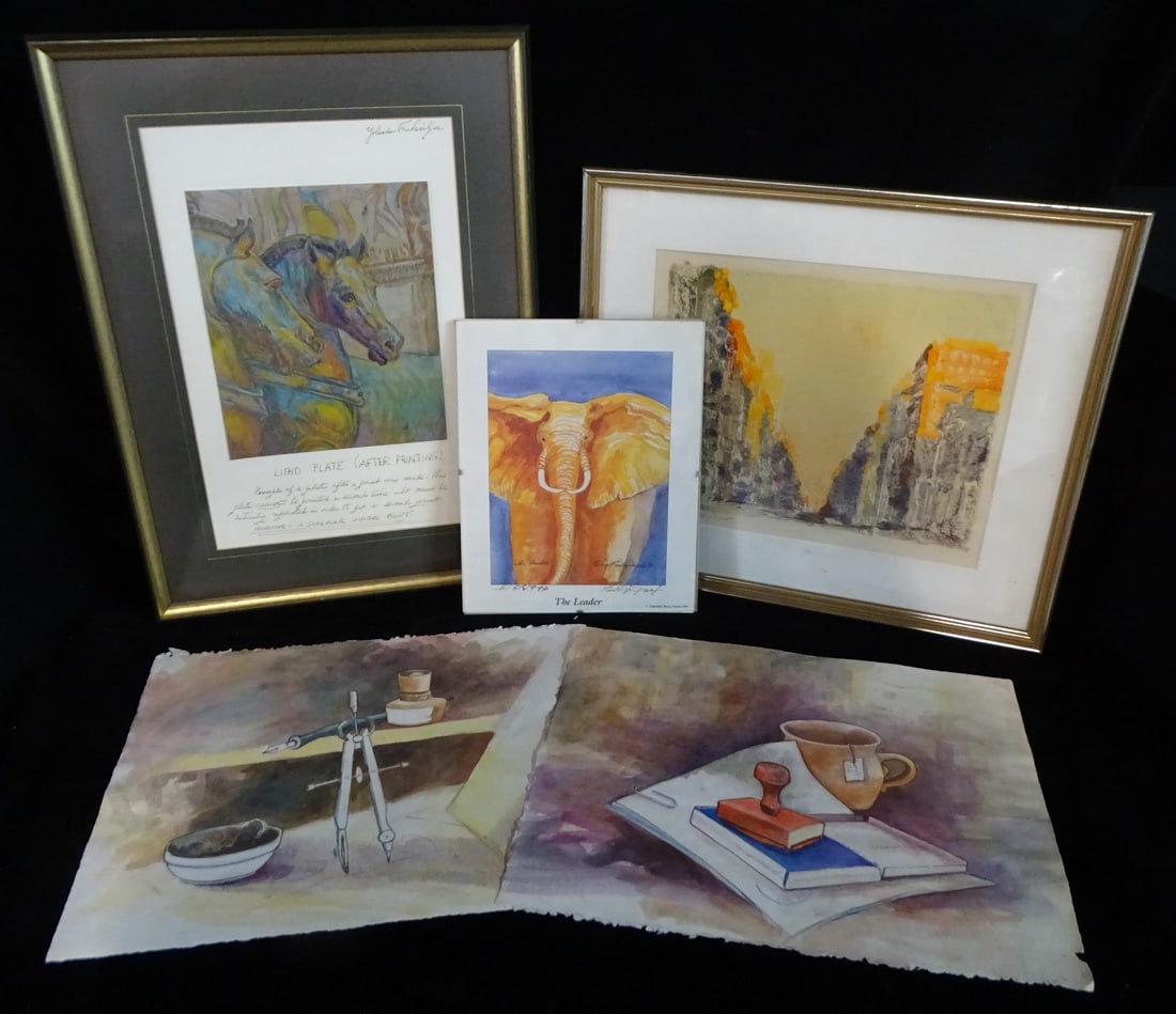 GROUP OF 5 CONTEMPORARY WORKS ON PAPER INC. BETSY FOWLER, LARGEST IS 11" X 13 1/2" (1 of 14)