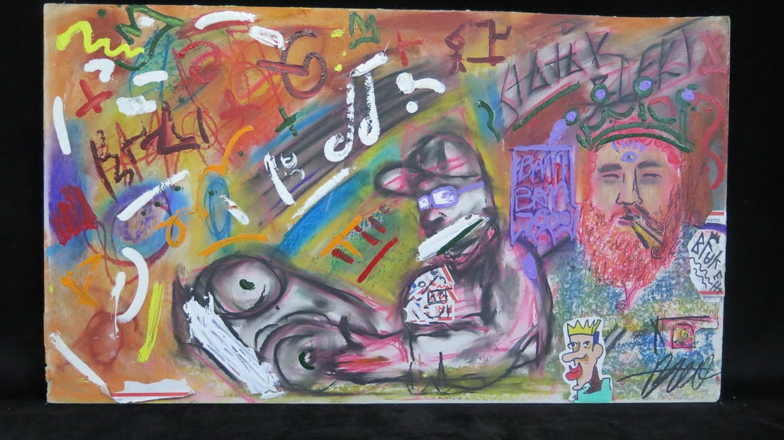 SIGNED MODERN ABSTRACT IN THE STYLE OF MR BRAINWASH (1 of 9)