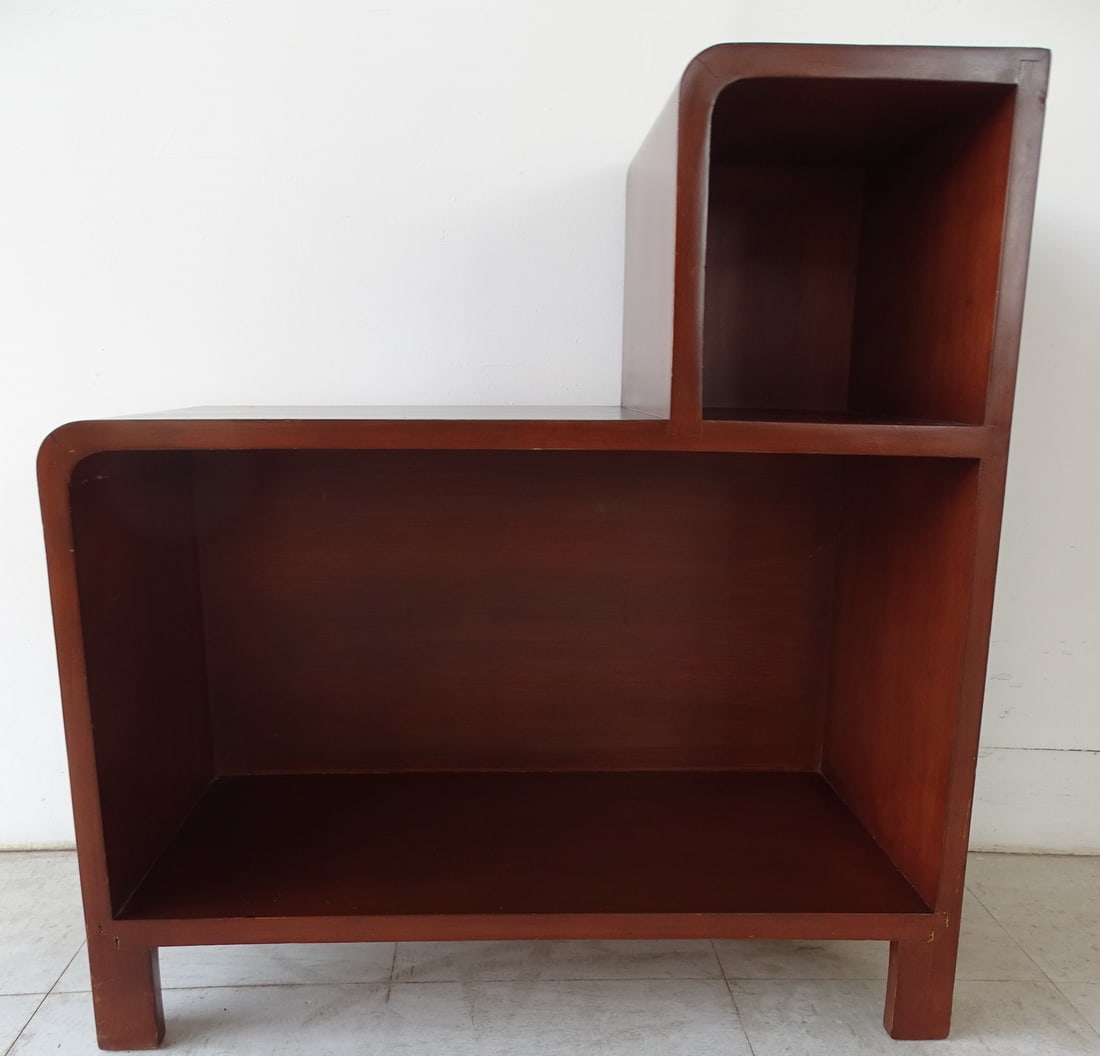 VINTAGE ART DECO STYLE WOODEN SIDE TABLE/NIGHT STAND, WATER STAIN & CHIPS CONSISTENT WITH AGE. (1 of 17)