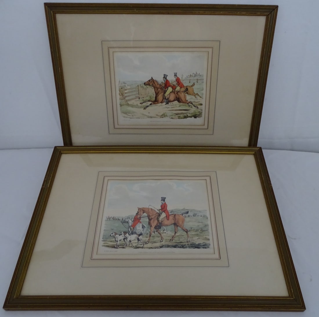 2 FRAMED 1823 HAND COLORED LITHOS BY HENRY ALKEN (1785-1851), FOX HUNTING SCENES. (1 of 18)
