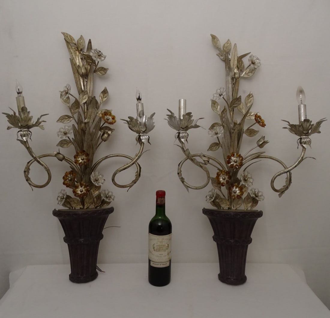 PAIR OF SCONCES IN THE MANNER OF JEAN- CLAUDE BAGUES (1 of 14)