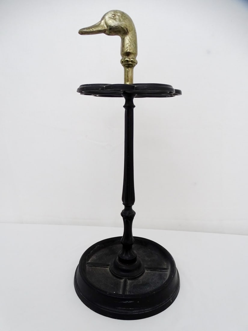 FRENCH CAST IRON, DUCK HEAD FIGURAL UMBRELLA STAND (1 of 11)