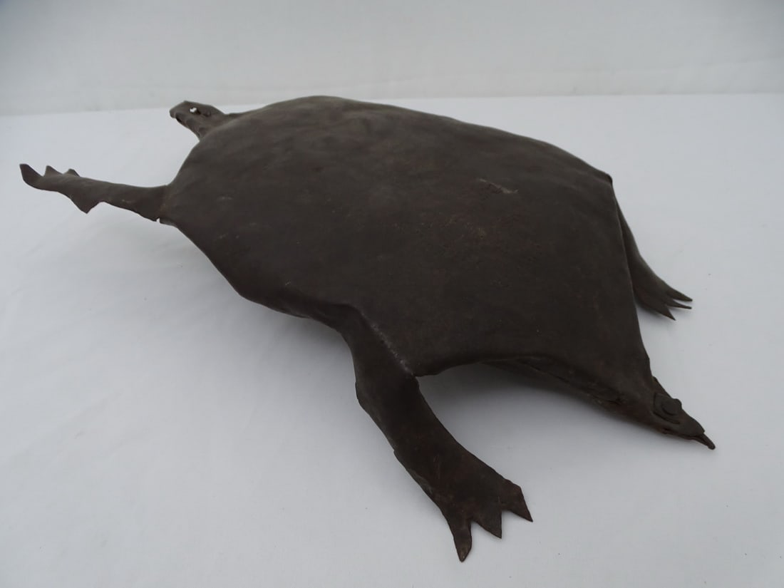HAND FORGED HAITIAN SEA TURTLE SCULPTURE - SIGNED BY ARTIST (1 of 10)