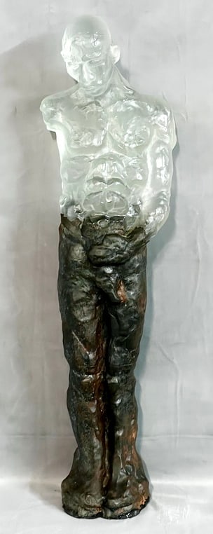 LIVING ESTATE OF JOSEPH RODANO: PAUL J. NELSON "ANOINTED" SERIES GLASS AND COPPER SCULPTURE