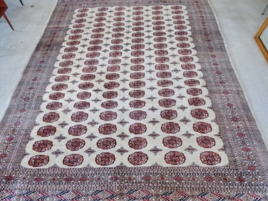 BOKARA RUG WITH TAN GROUND - 9.3' X 12.3'