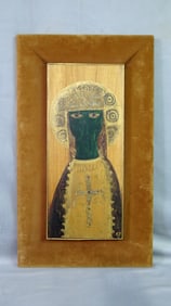 RELIGIOUS PAINTED ICON ON PANEL
