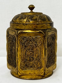 VINTAGE ART NOUVEAU GOLD-PLATED BRASS BOX