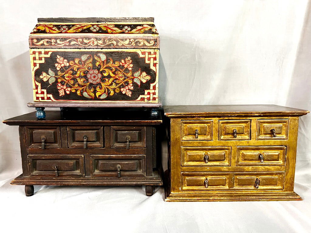COLLECTION OF VINTAGE DECORATIVE WOODEN BOXES (1 of 9)