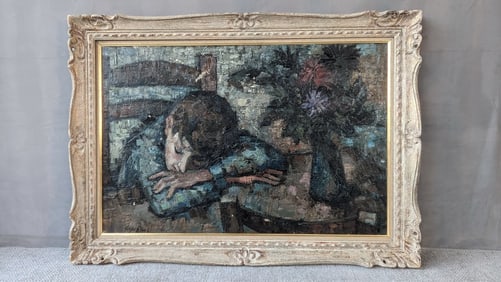 GEORGES RIVAL (FRENCH, 20C) OIL ON CANVAS, "SWEET DREAMS"