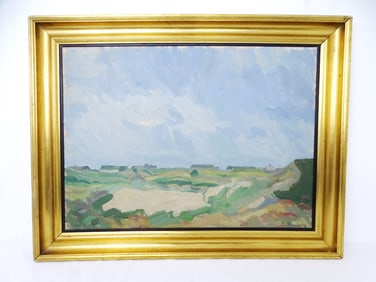 KR. KRESELEN SIGNED OIL ON PANEL IMPRESSIONIST LANDSCAPE