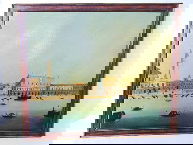 1930'S SAN MARCO VENICE COASTAL LANDSCAPE (BLOOMINGDALES PROVENANCE) 24.75 X 29.75 IMAGE, 28.25 X 33