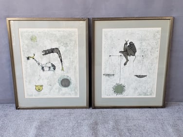 LIVING ESTATE OF JOSEPH RODANO: TWO "VINCENT PRICE COLLECTION" ZODIAC PRINTS, PISCES AND LIBRA