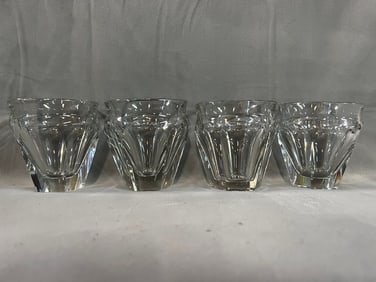 COLLECTION OF FOUR BACCARAT GLASSES - ALL WITH "FLEA BITES"
