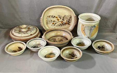 LIVING ESTATE OF JOSEPH RODANO: COLLECTION OF HANDMADE STONEWARE POTTERY SIGNED ULCAK