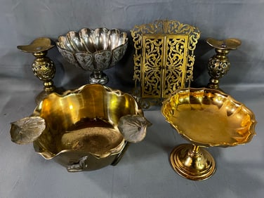 LIVING ESTATE OF JOSEPH RODANO: COLLECTION OF VINTAGE BRASS AND SILVER-PLATE