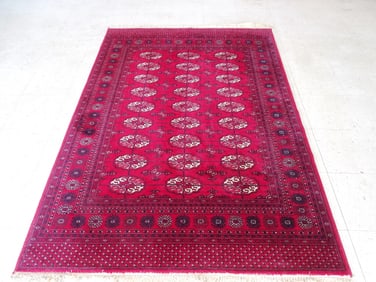 BOKHARA RUG WITH RED GROUND 4.7 X 6.6