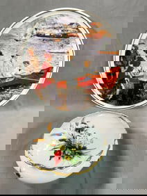LIVING ESTATE OF JOSEPH RODANO: LIMOGES COVERED DISH AND ART PLATE