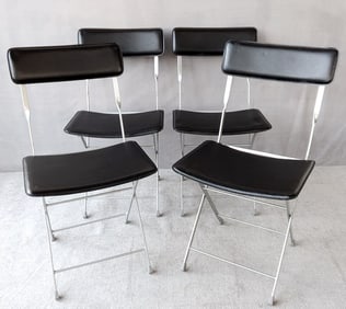 LIVINGESTATE OF JOSEPH RODANO: FOUR VINTAGE LINA GRUPO SINTESI ITALIAN FOLDING CHAIRS