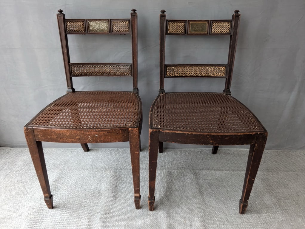 ANTIQUE REGENCY ROSEWOOD CANED DINING CHAIRS (1 of 13)