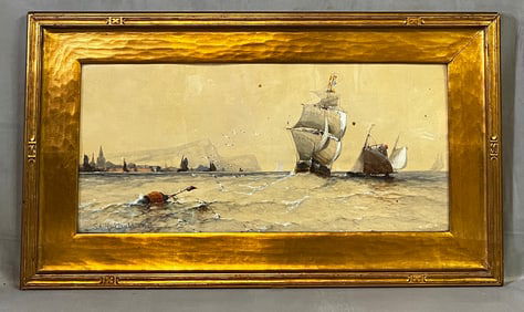SYDNEY A. MULHOLLAND VINTAGE NAUTICAL THEMED WATERCOLOR PAINTING