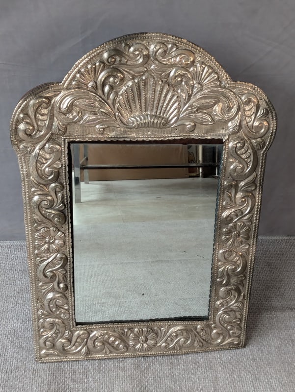 SPANISH COLONIAL SILVER-PLATED MIRROR | BAROQUE STYLE (1 of 11)