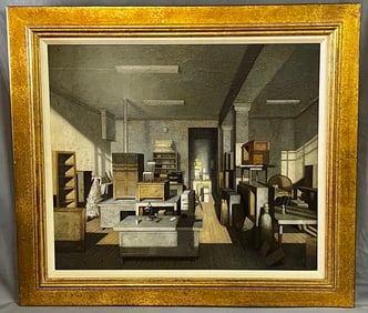 SURREALIST OIL ON CANVAS BY RENOWNED ITALIAN ARTIST WALTHER JERVOLINO