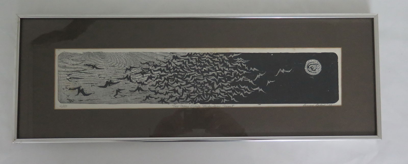 PENNY FEDER "TOO MANY CROWS MAKE DAY NIGHT" LIMITED EDITION WOODBLOCK PRINT. PENCIL SIGNED (1 of 9)