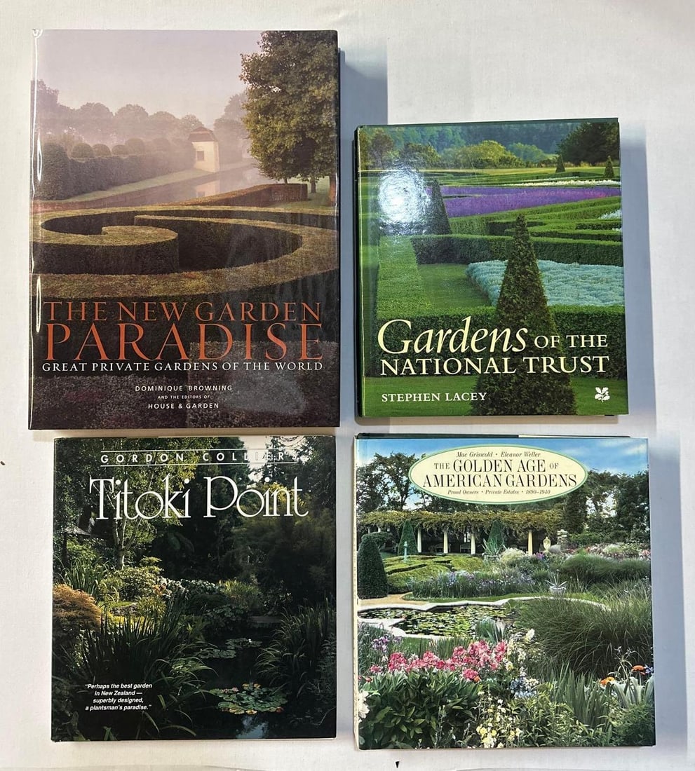 LOT OF FOUR HORTICULTURAL  BOOKS INCLUDING A SIGNED "THE NEW GARDEN PARADISE" BY DOMINIQUE BROWNING (1 of 1)