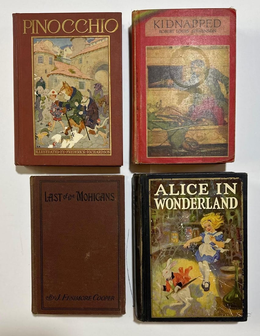 COLLECTION OF FOUR EARLY 20TH CEN\TURY CLASSIC BOOKS INC. RARE "ALICE IN WONDERLAND" (1 of 7)
