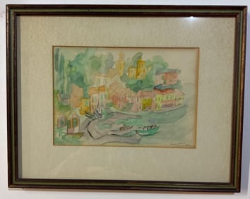 WATERCOLOR PAINTING OF POSITANO, ARTIST UNKNOWN